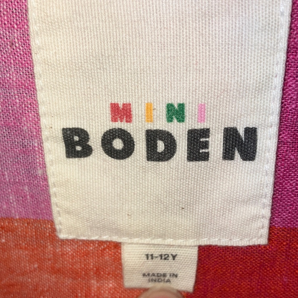 MINI BODEN Multicolor Plaid Kids Button Down Shirt - Picture 3 of 5